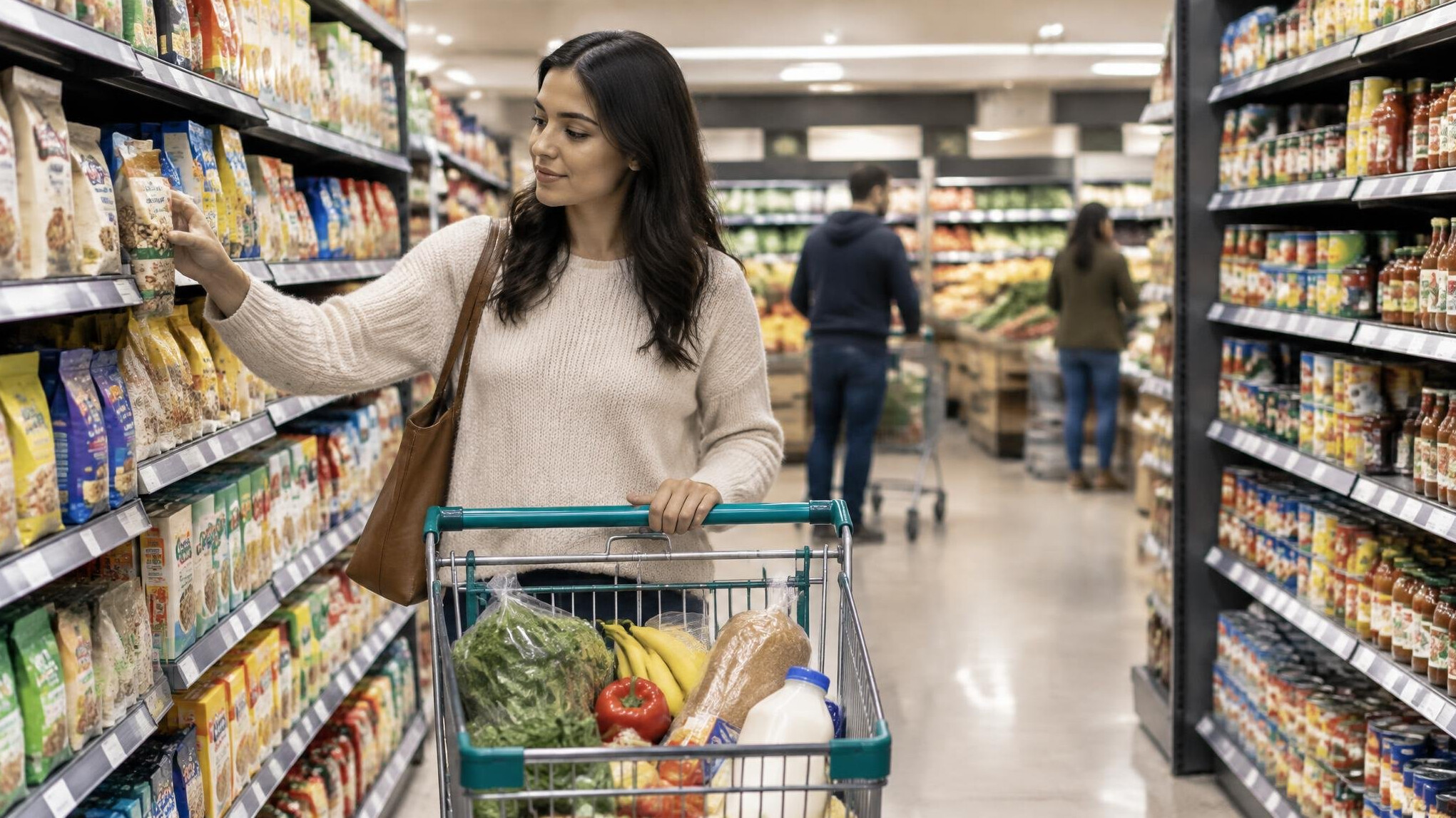 person shopping in supermarket